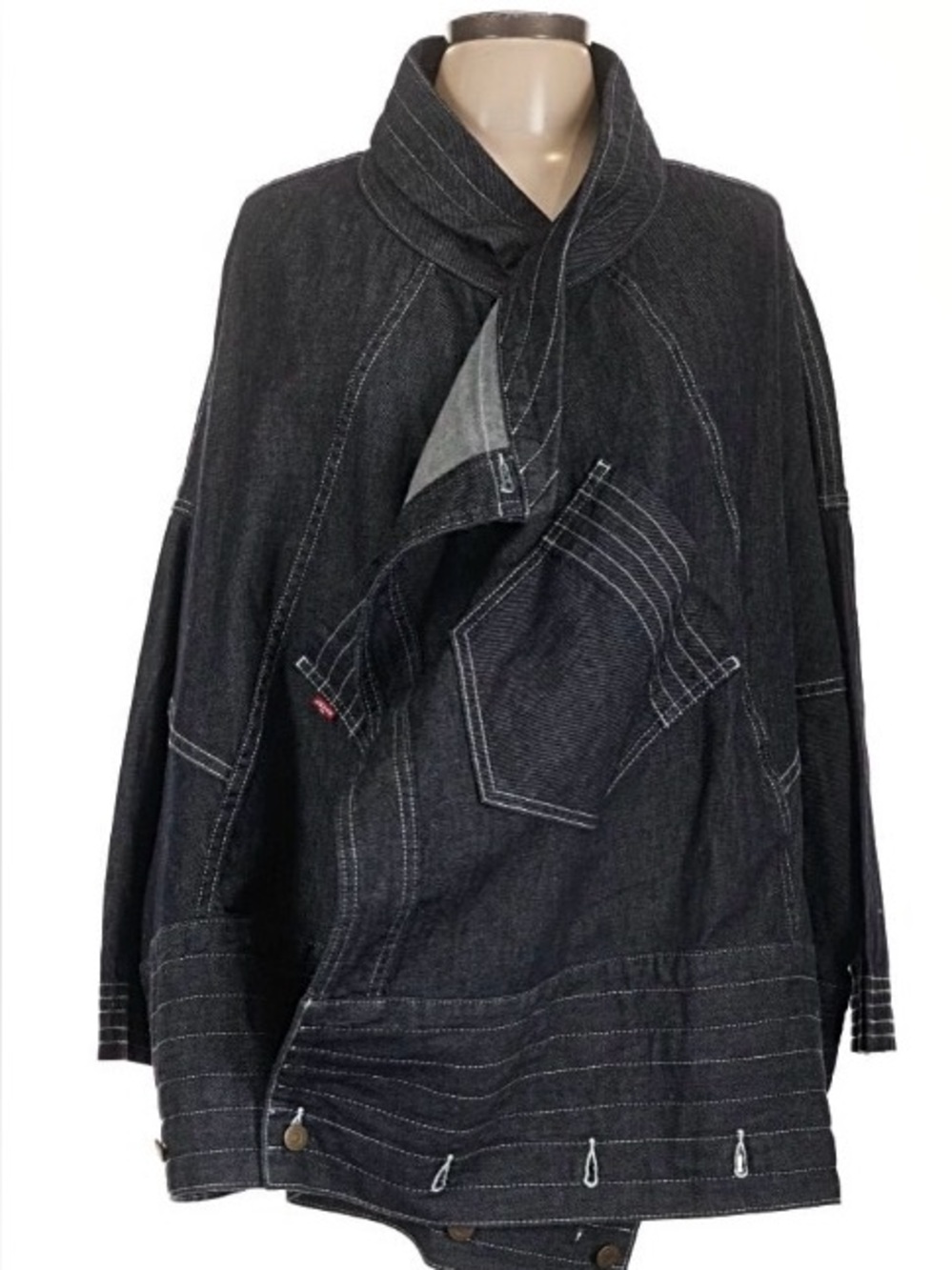 Levi’s RED-style asymmetrical draped denim jacket (early 2000s) Made & Crafted